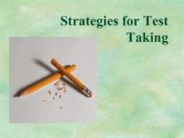 Test Taking Strategies (PowerPoint)