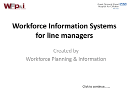 Workforce Information Systems for Line Managers