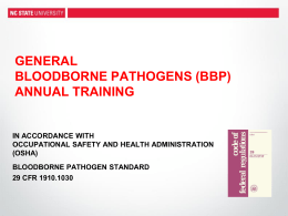bloodborne pathogen Exposure Control