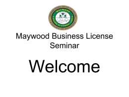 Maywood Business License Seminar