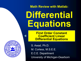Differential Equations - University of Michigan