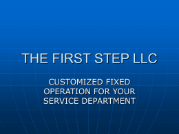 THE FIRST STEP LLC PRESENTATION dec 1