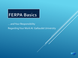 FERPA Basics - Gallaudet University