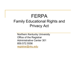 FERPA Tutorial - Registrar - Northern Kentucky University