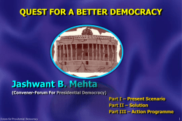 QUEST FOR A BETTER DEMOCRACY - Home