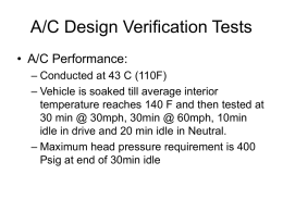 A/C Design Verification Tests