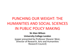 Punching our weight: the humanities and social sciences in public