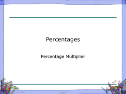 Percentage Multiplier - Milford Haven School
