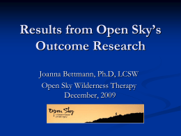 Open Sky Outcome Research - Open Sky Wilderness Therapy