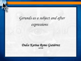 to start Gerunds as a subject and after expressions