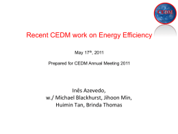 Recent CEDM work in energy efficiency