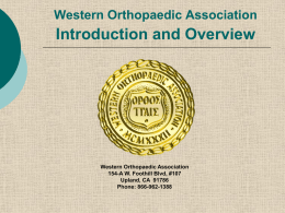 Benefits of Membership - Western Orthopaedic Association