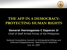 THE AFP IN A DEMOCRACY: PROTECTING HUMAN RIGHTS