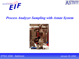 Process analyser sampling with Astute system