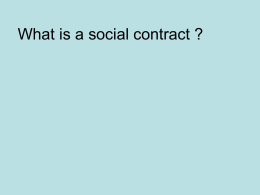 What is a social contract ?
