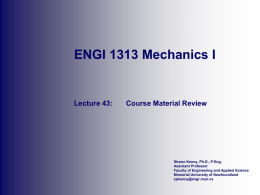 Lecture 43 - Course Material Review REPOSTED