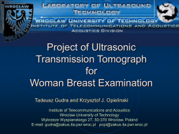 Ultrasonic Transmission Tomograph for Woman`s Breast Examination