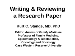 Review Process Annals of Family Medicine