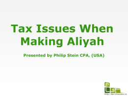 Tax Issues When Making Aliyah