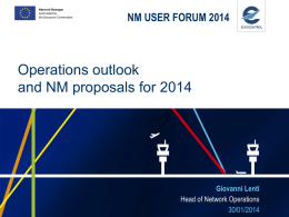 Operations outlook and NM proposals for 2014