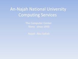 An-Najah National University Computing Services - An