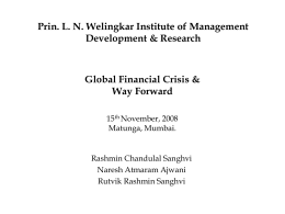 Global Financial Crisis & Way Forward