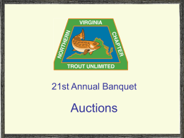 21st Annual Banquet Auction - Northern Virginia Chapter Trout