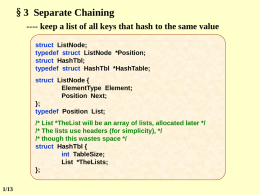 Ch7.2-5, Separate Chaining, Open addressing, Rehashing