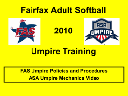 Pre-Game - Fairfax Adult Softball