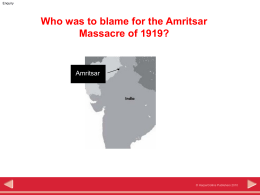 Who was to blame for the Amritsar Massacre of 1919?