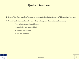 Pustejovsky`s qualia structure