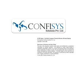 PCFR Presentation - Confisys Solutions Pvt. Ltd.