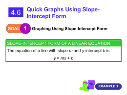 4.6 Quick Graphs Using Slope-Intercept Form