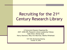 mm08fall-seamans - Association of Research Libraries