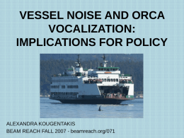vessel noise and orca vocalization: implications for