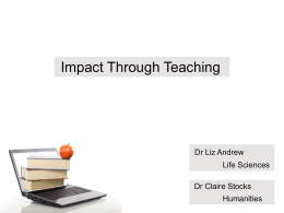 Impact through teaching - University of Manchester