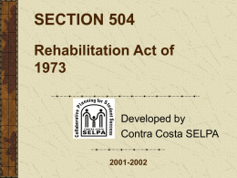 Section 504 Plan - Contra Costa SELPA