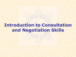 Consultation and Negotiation - The Fire Officers Association