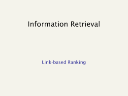 Link-based Ranking