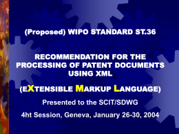 Proposed WIPO Standard ST.36 (Recommendation for the