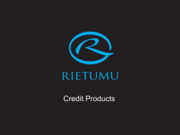 Presentation: Credit Products