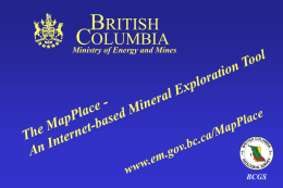 The MapPlace - An Internet-based Mineral Exploration Tool