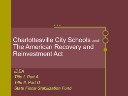 Charlottesville City Schools and The American Recovery and