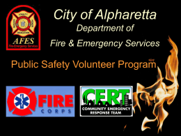 City of Alpharetta Reserve Firefighter Program