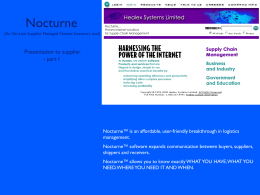 Nocturne – SMOI presentation to suppliers