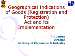 GI Act & its Implementation - IIFT Kolkata
