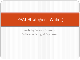 PSAT Strategies: Writing