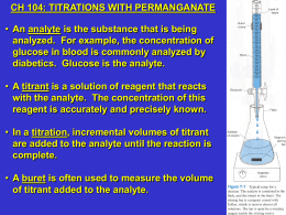 Week #8: Titrations with Permanganate