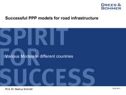Successful PPP models for road infrastructure