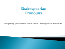 Shakespeare Pronoun Powerpoint